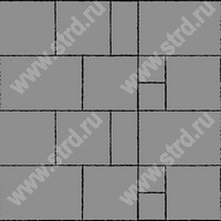 Тротуарная плитка Грандо Серый основа - серый цемент набор на м2  t=60мм Steingot