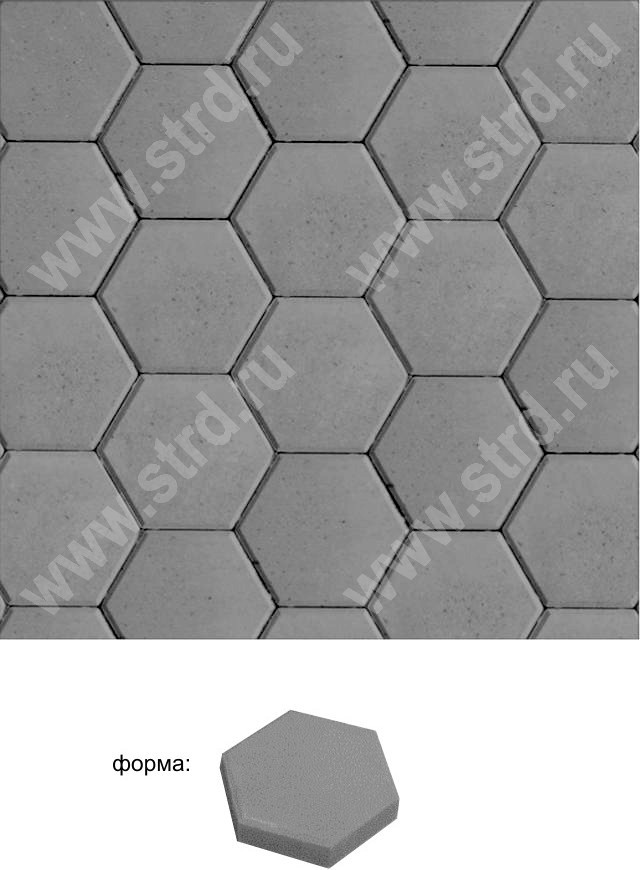 Плитка тротуарная шестигранник укладка